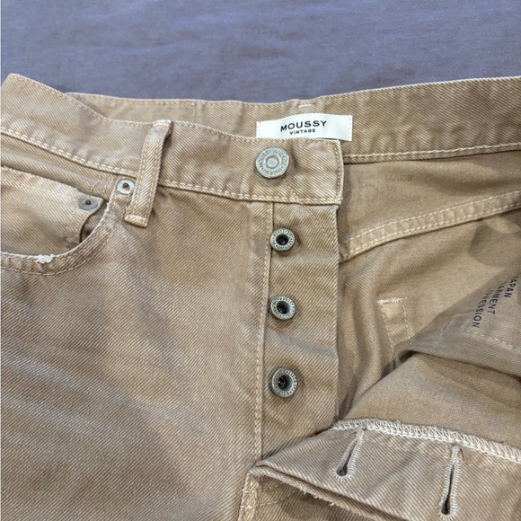 Moussy Vintage Tan Straight Leg Women Jeans - Picture 2 of 8